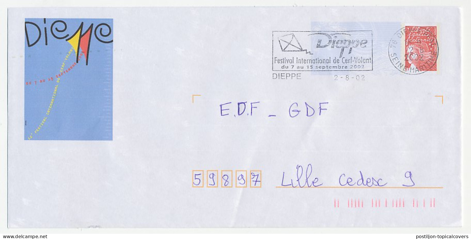 Postal Stationery / PAP France 2002 Kiting - International Festival - Flugzeuge