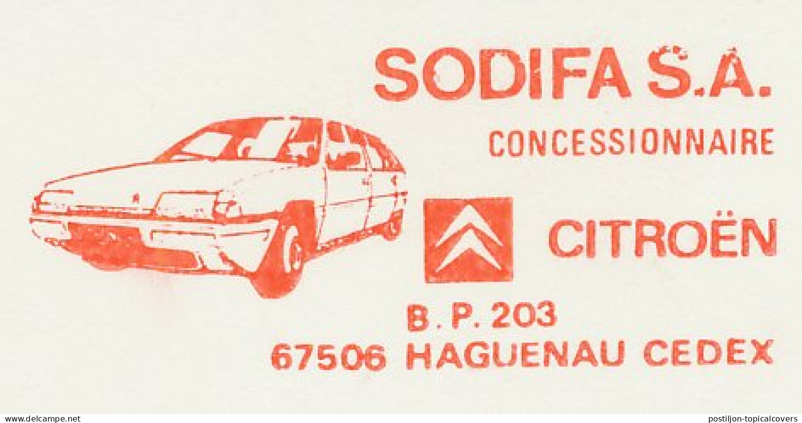 Specimen Meter Sheet France 1985 Car - Citroën  - Voitures
