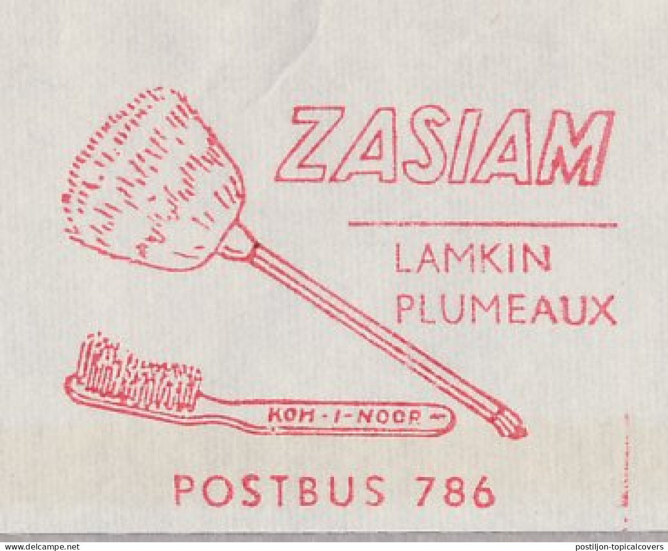 Meter Cover Netherlands 1958 Toothbrush - Feather Duster - Brush Factory - Médecine