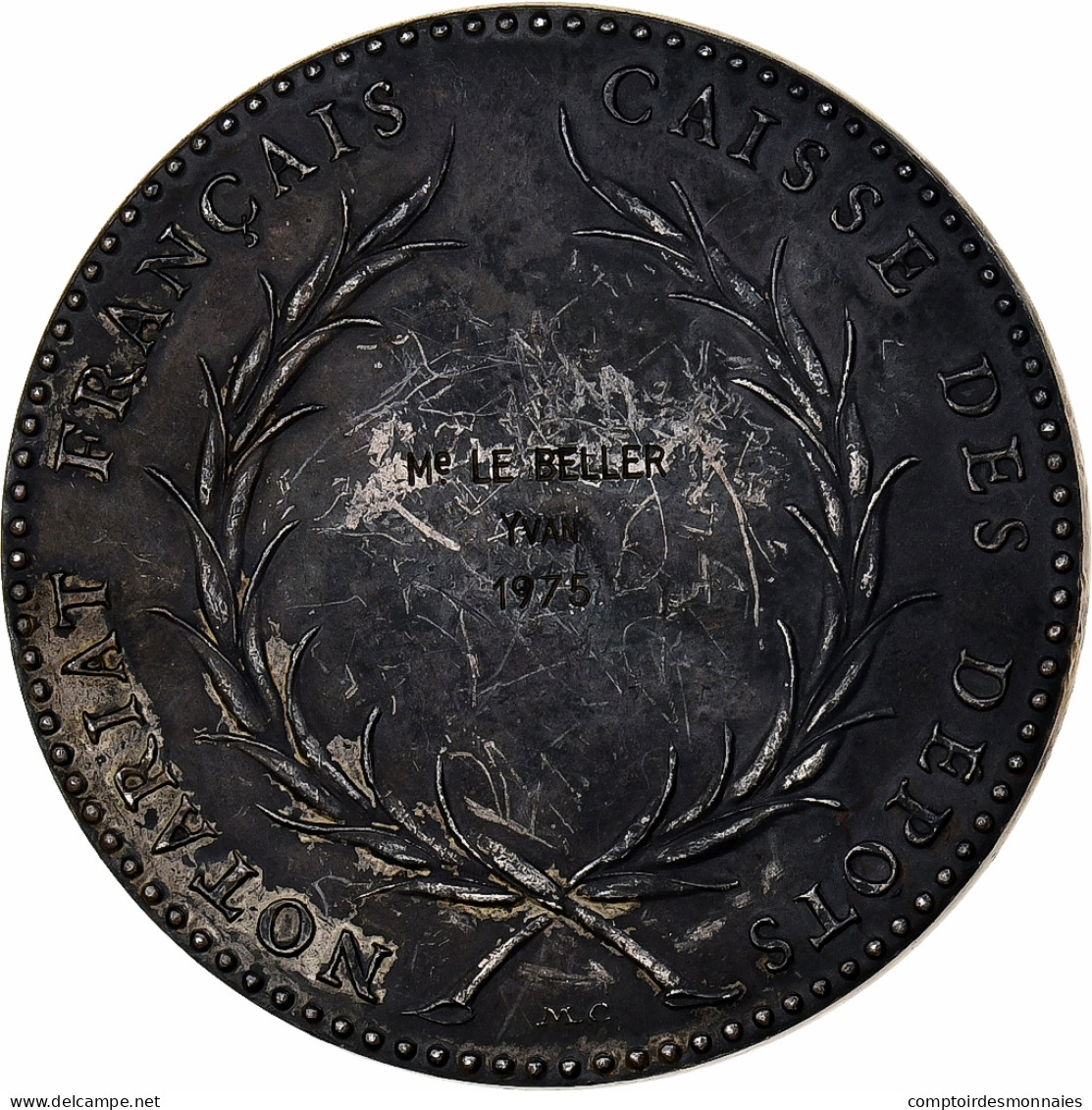 France, Médaille, Notariat Français, Caisse Des Dépôts, Jacques Cujas, 1975 - Other & Unclassified