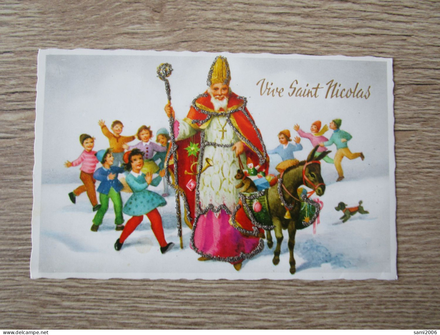 FANTAISIE ILLUSTREE PAILLETTES VIVE ST NICOLAS ENFANTS ANE - Saint-Nicholas Day