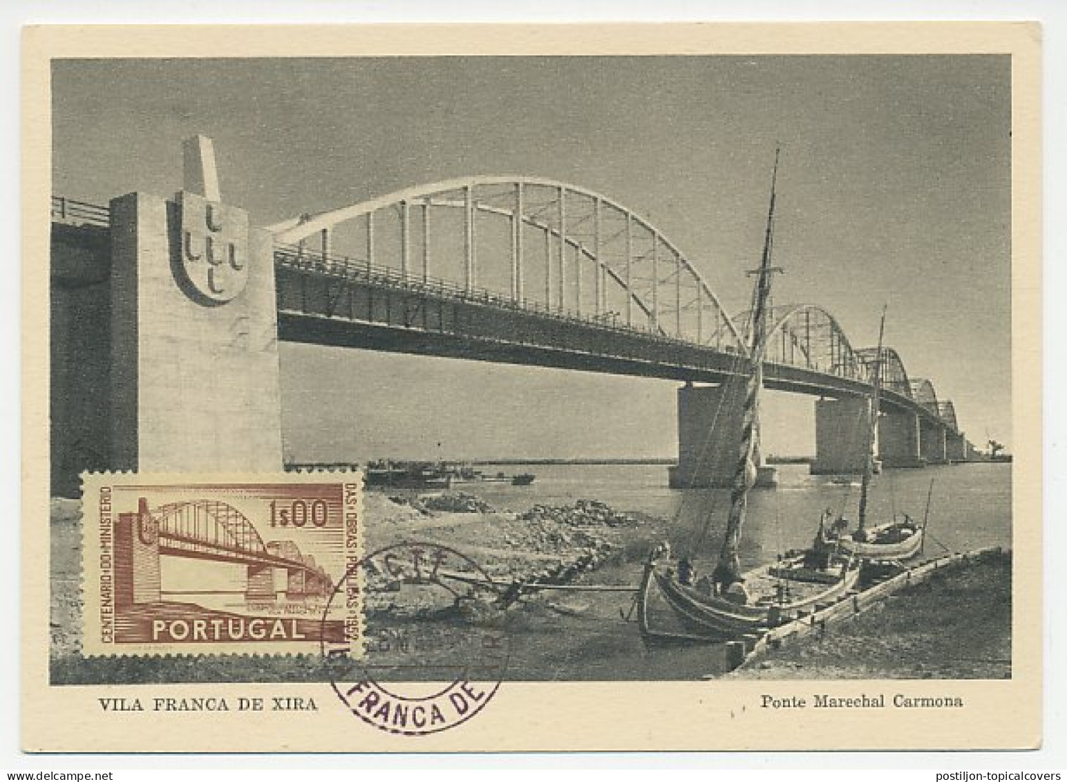 Maximum Card Portugal 1953 Bridge - Ponte Marechal Carmona - Ponts