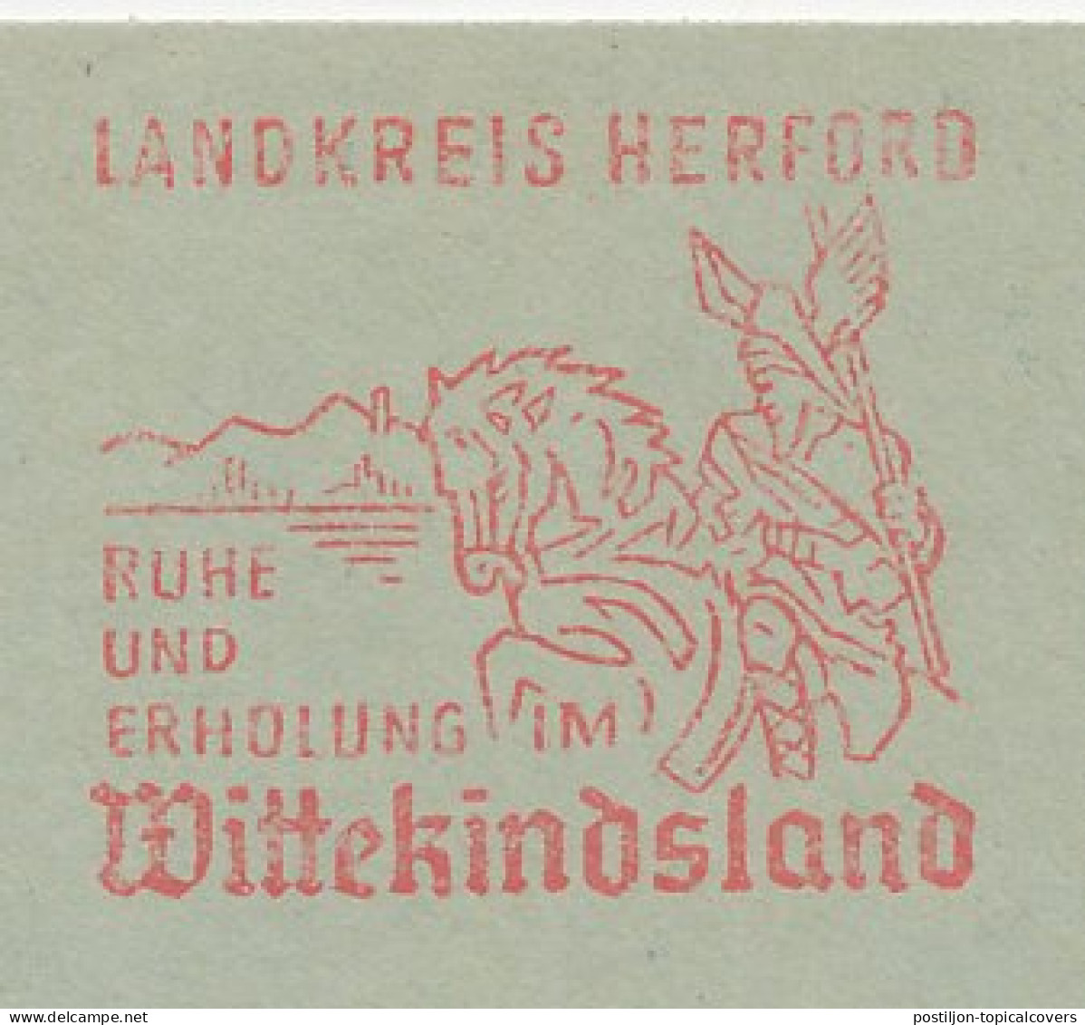 Meter Cover Germany 1967 Wittekind - Saxony - Religion - Horse - Paardensport
