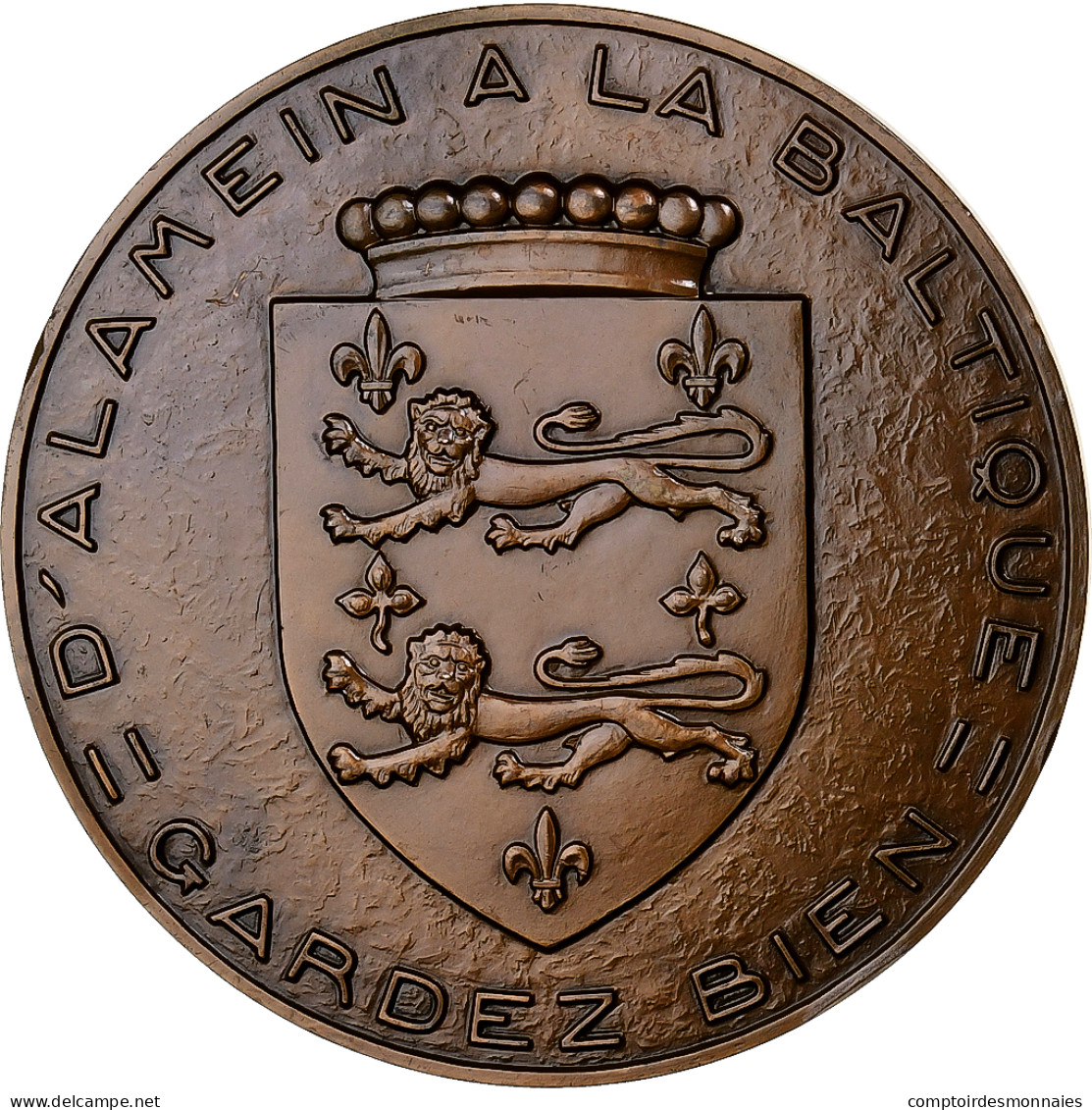 France, Médaille, Seconde Guerre Mondiale, El Alamein, Montgomery, Bronze - Other & Unclassified