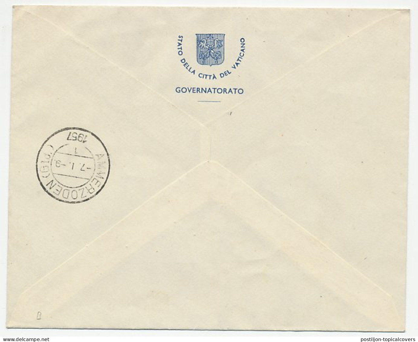 Registered Cover Vatican 1956 Madonna And Child - Other & Unclassified