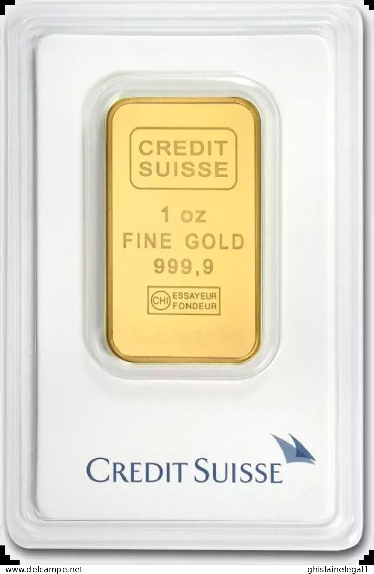 Lingotin D'or Suisse 28,35 Gr. Par Crédit Suisse - Materiaal