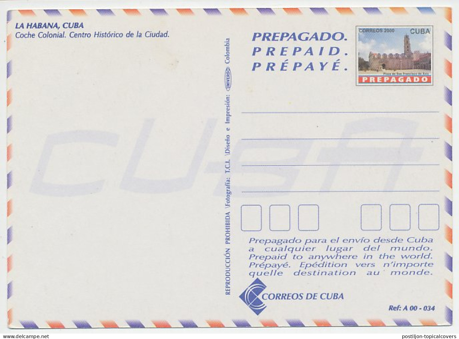 Postal Stationery Cuba 2000 Horse - Coach - Carriage - Paardensport