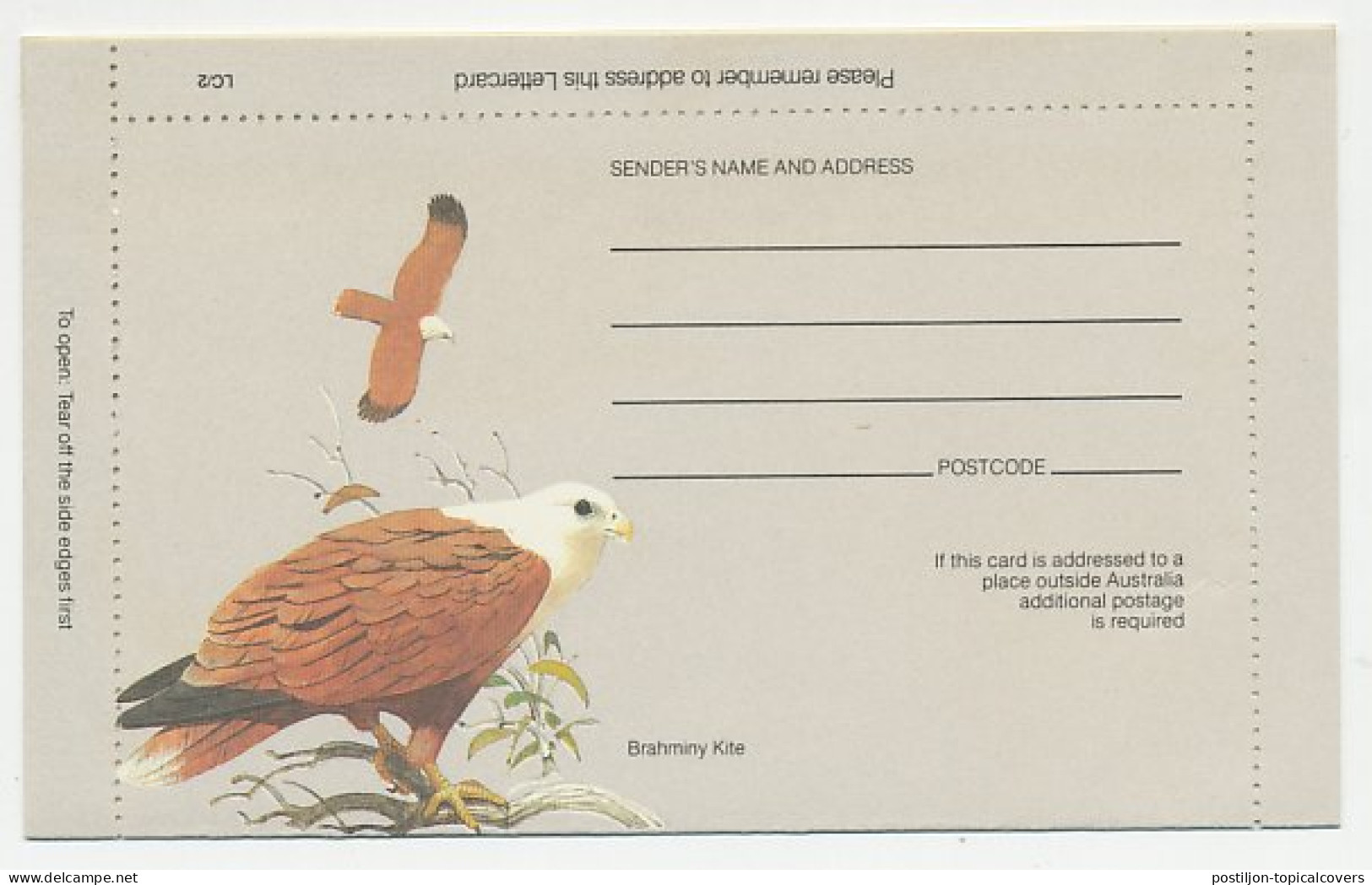 Postal Stationery Ausralia Bird - Kestrel - Kite - Other & Unclassified