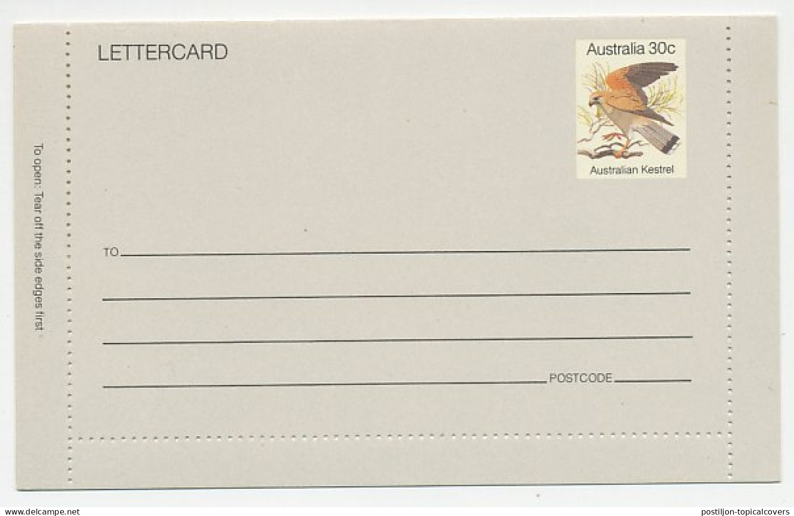 Postal Stationery Ausralia Bird - Kestrel - Kite - Other & Unclassified