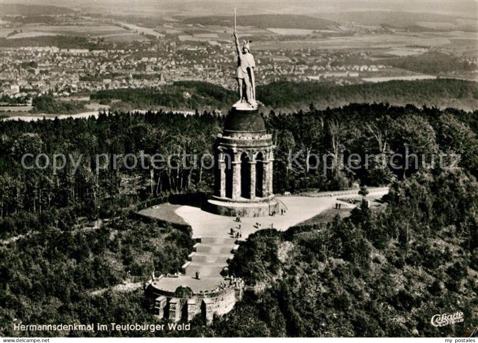 73608023 Teutoburgerwald Hermannsdenkmal Fliegeraufnahme Teutoburgerwald - Detmold