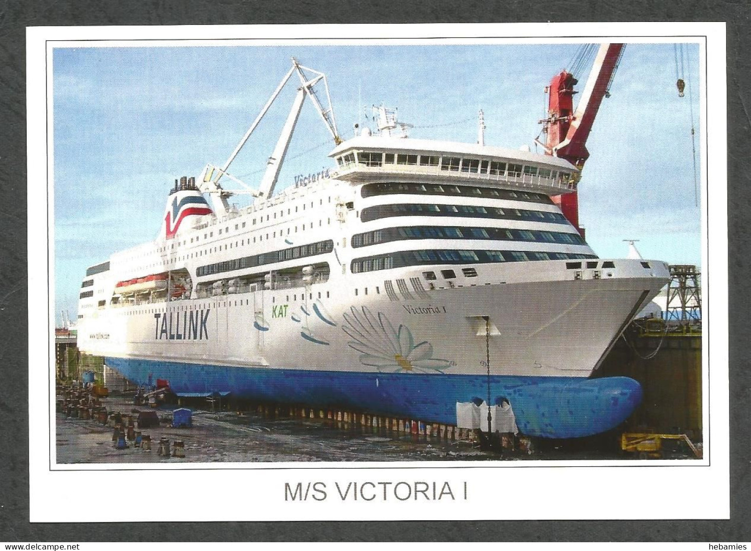 Cruise Ship MS VICTORIA I In Drydock At Aker Yards In Rauma , Finland - TALLINK Shipping Company - - Veerboten