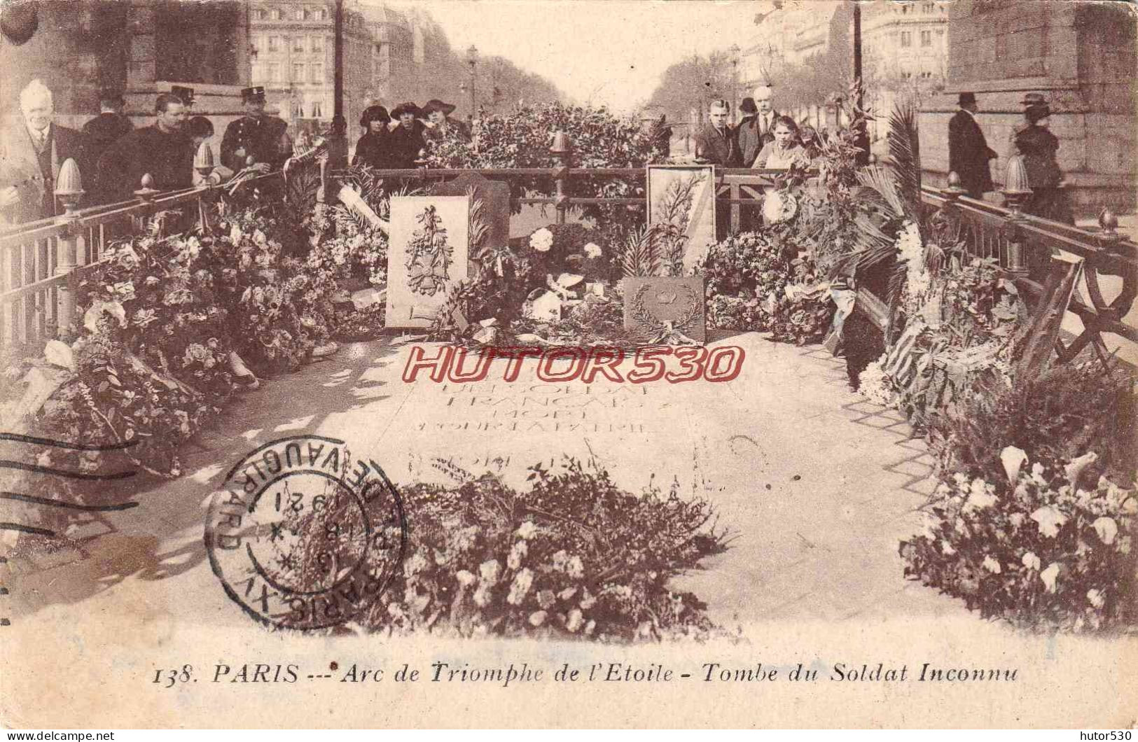 CPA PARIS - ARC DE TRIOMPHE - TOMBE DU SOLDAT INCONNU - Triumphbogen