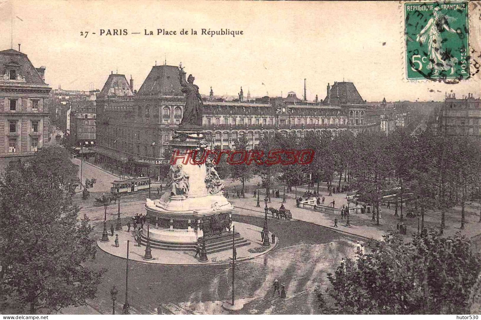 CPA PARIS - PLACE DE LA REPUBLIQUE - Places, Squares