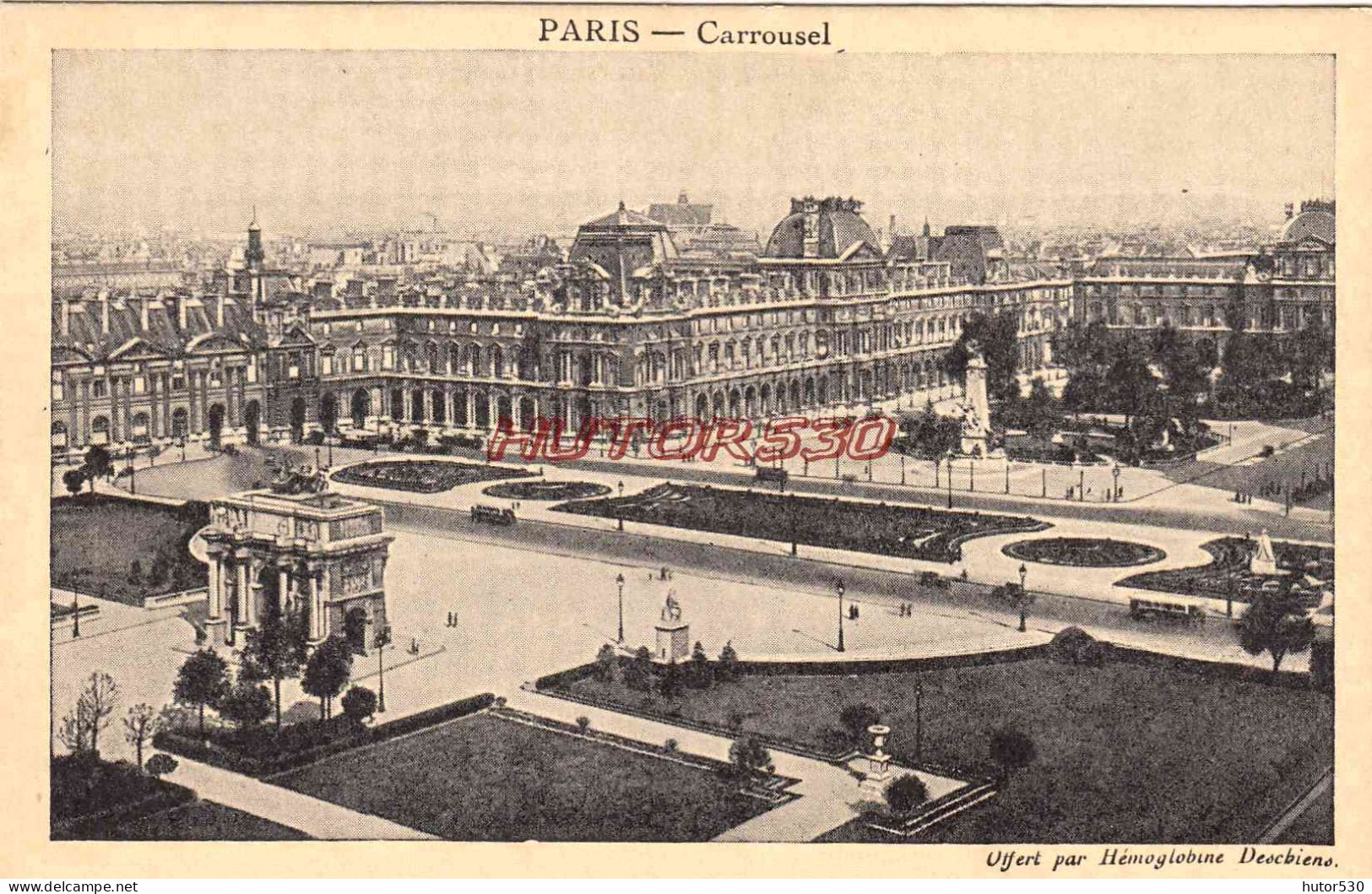 CPA PARIS - CARROUSSEL - DOS : PUB ANEMIE - Autres Monuments, édifices