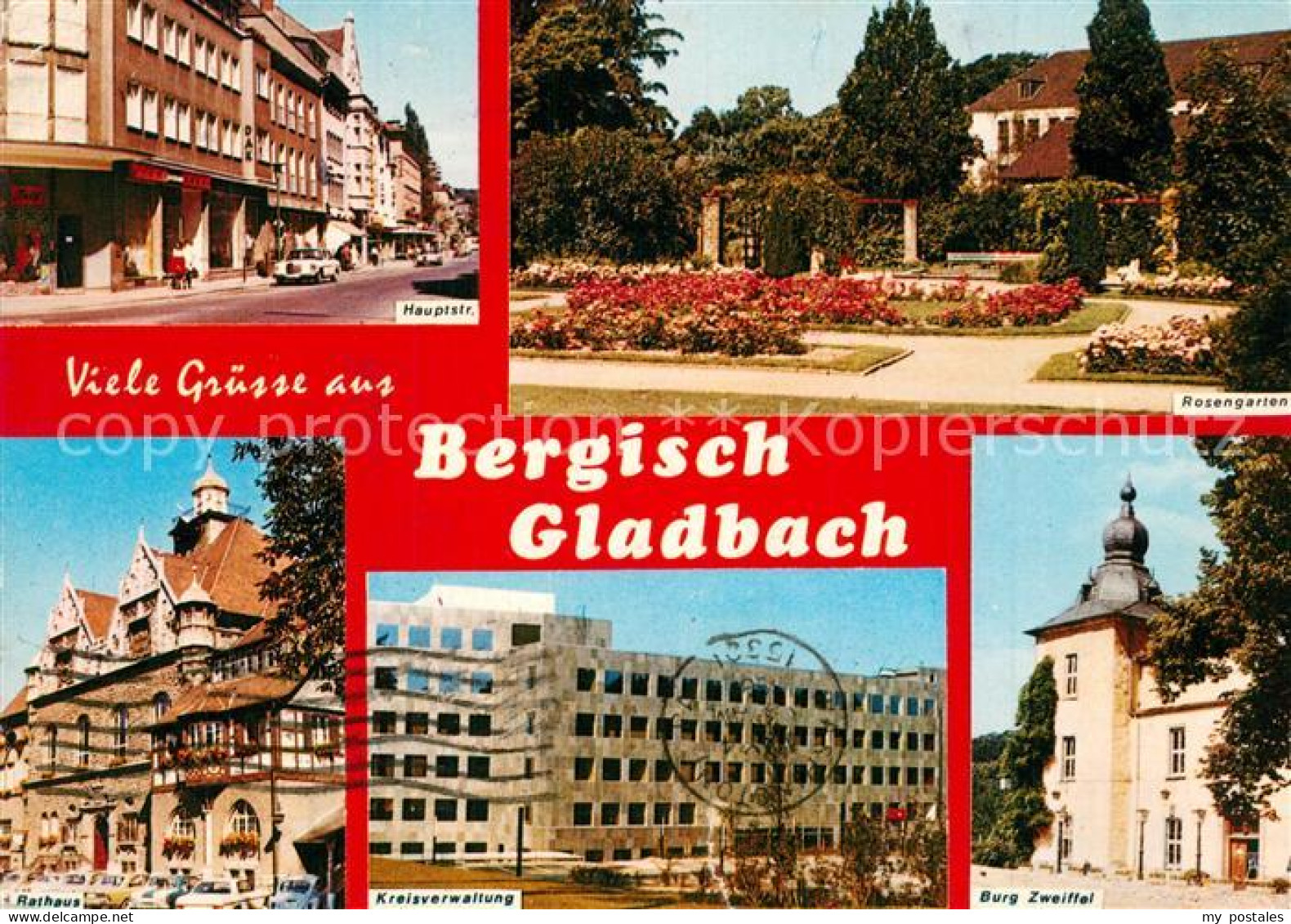 73608010 Bergisch Gladbach Hauptstr Rosengarten Rathaus Kreisverwaltung Burg Zwe - Bergisch Gladbach