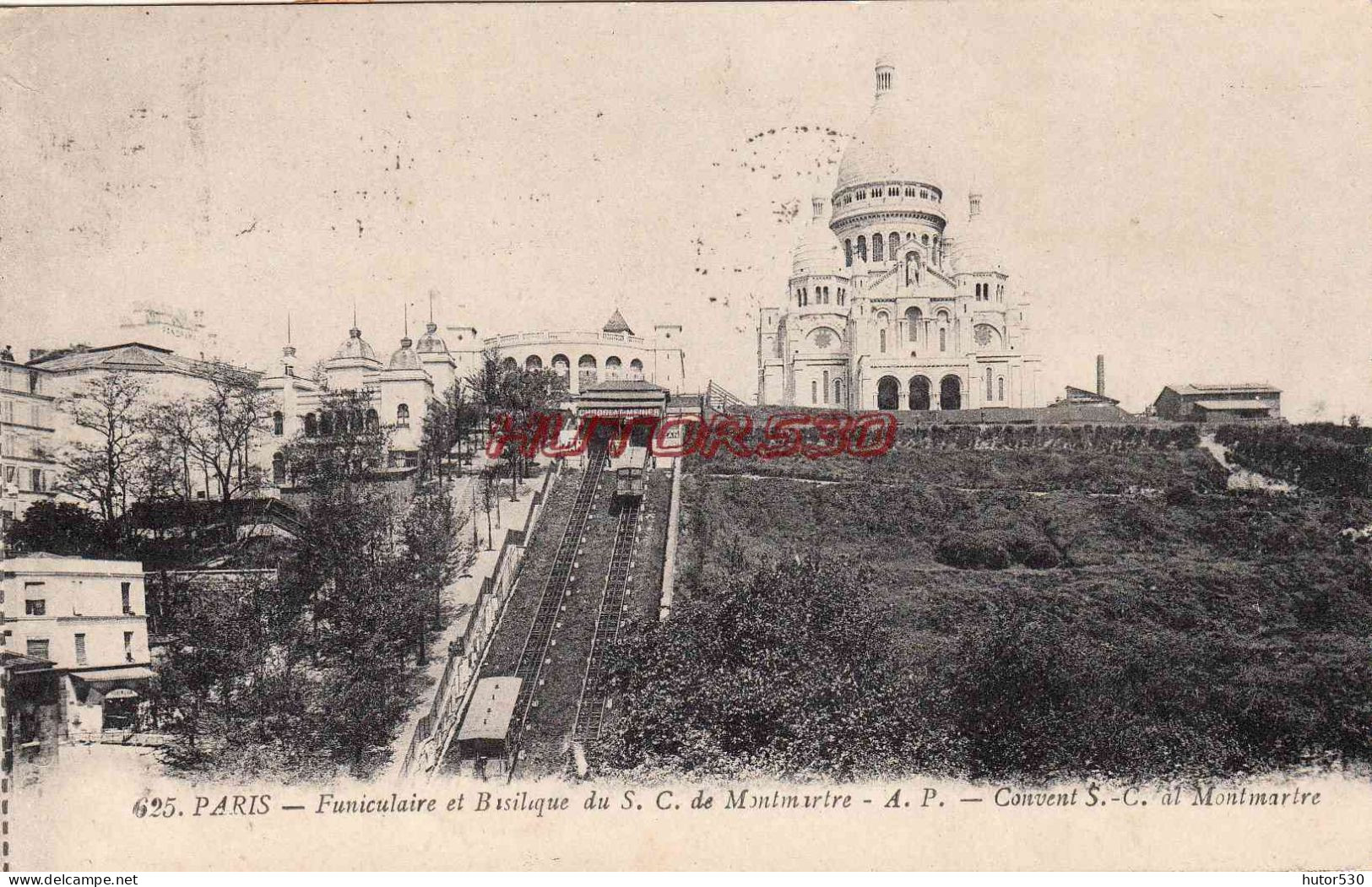 CPA PARIS - FUNICULAIRE ET BASILIQUE DU SACRE CÂŒUR - Sacré Coeur