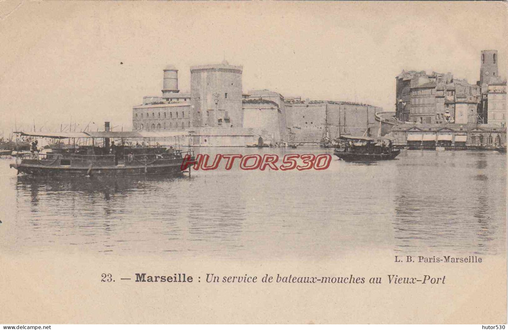 CPA MARSEILLE - UN SERVICE DE BATEAUX MOUCHES AU VIEUX PORT - Vieux Port, Saint Victor, Le Panier