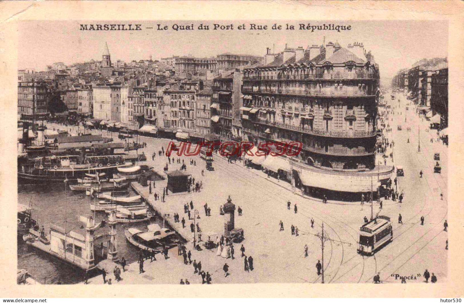 CPA MARSEILLE - LE QUAI DU PORT ET RUE DE LA REPUBLIQUE - Old Port, Saint Victor, Le Panier