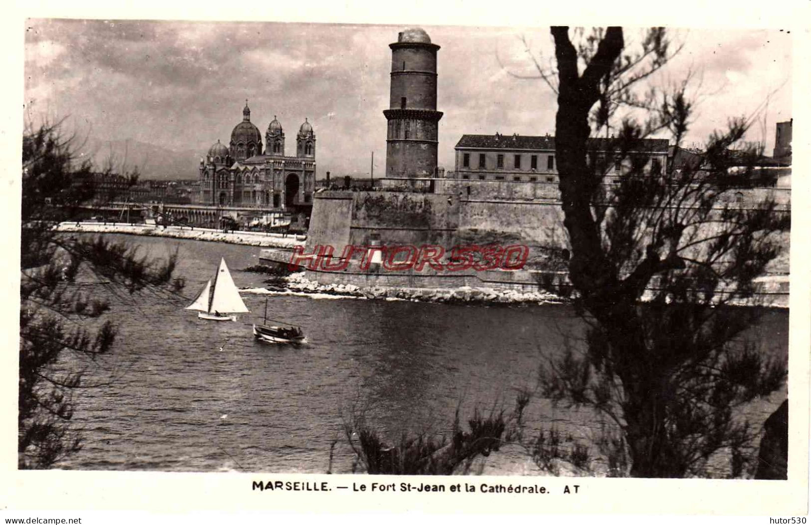 CPSM MARSEILLE - LE FORT SAINT JEAN ET LA CATHEDRALE - Oude Haven (Vieux Port), Saint Victor, De Panier