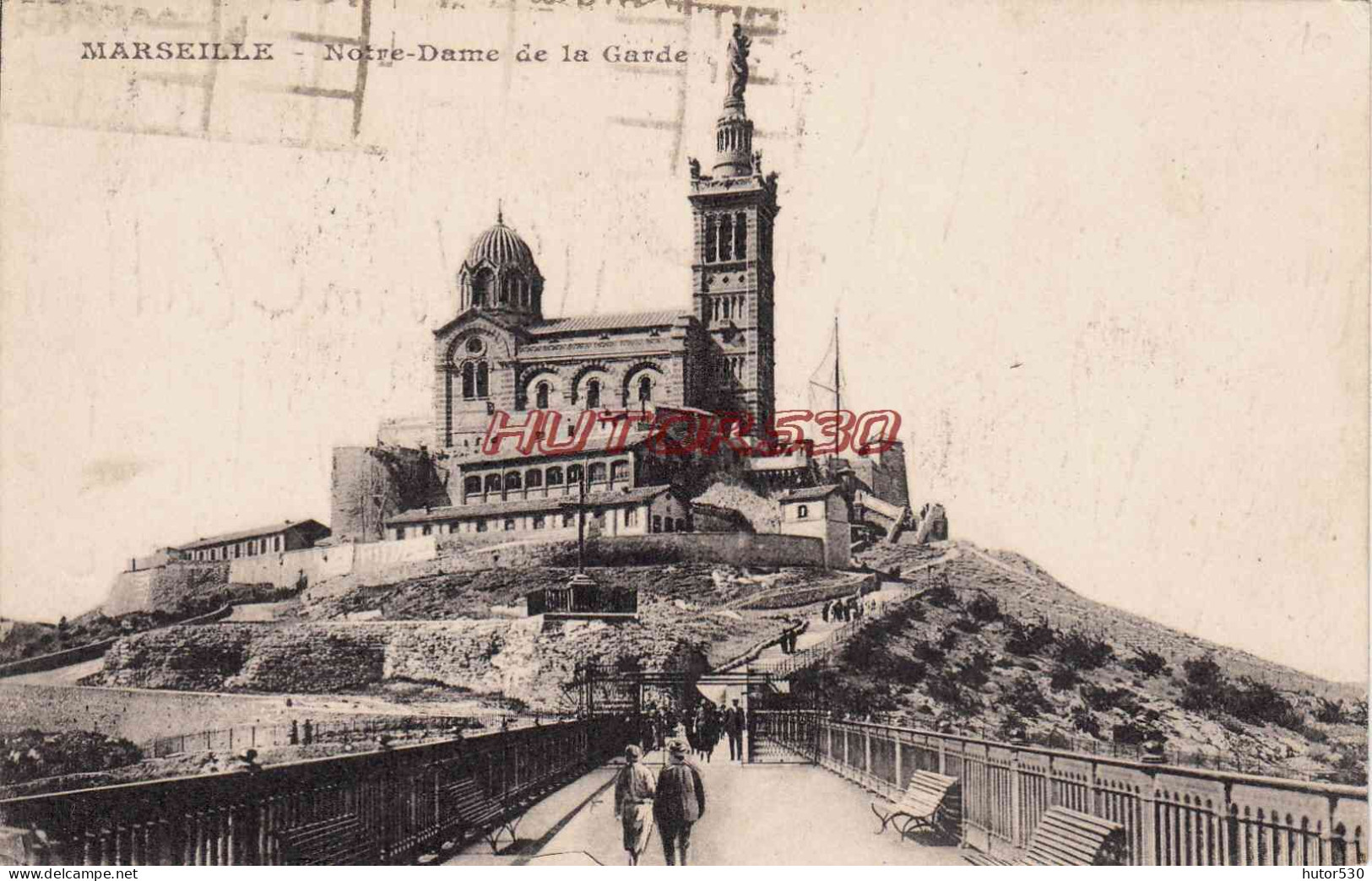 CPA MARSEILLE - ND DE LA GARDE - LA PASSERELLE - Notre-Dame De La Garde, Funicular Y Virgen