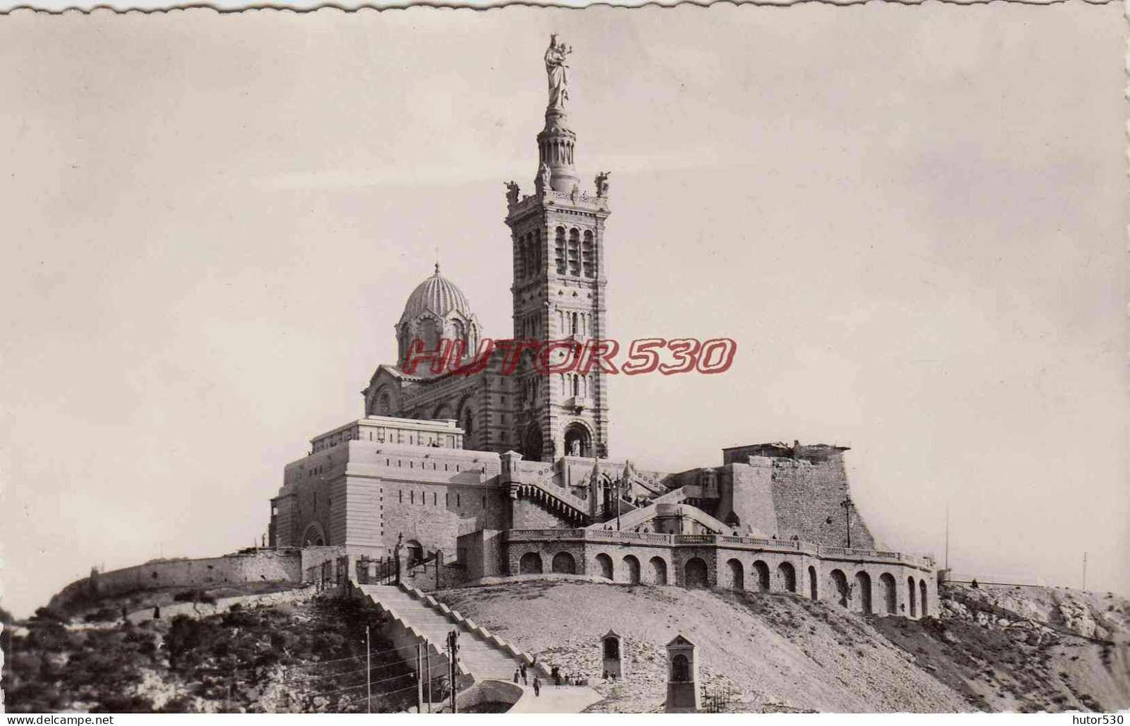 CPSM MARSEILLE - BASILIQUE DE ND DE LA GARDE - Notre-Dame De La Garde, Aufzug Und Marienfigur