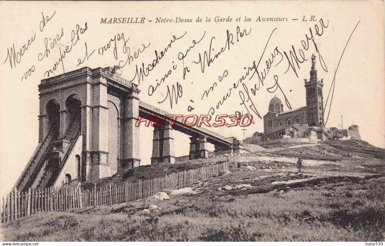 CPA MARSEILLE - ASCENSEURS DE NOTRE DAME DE LA GARDE - Notre-Dame De La Garde, Funicular Y Virgen