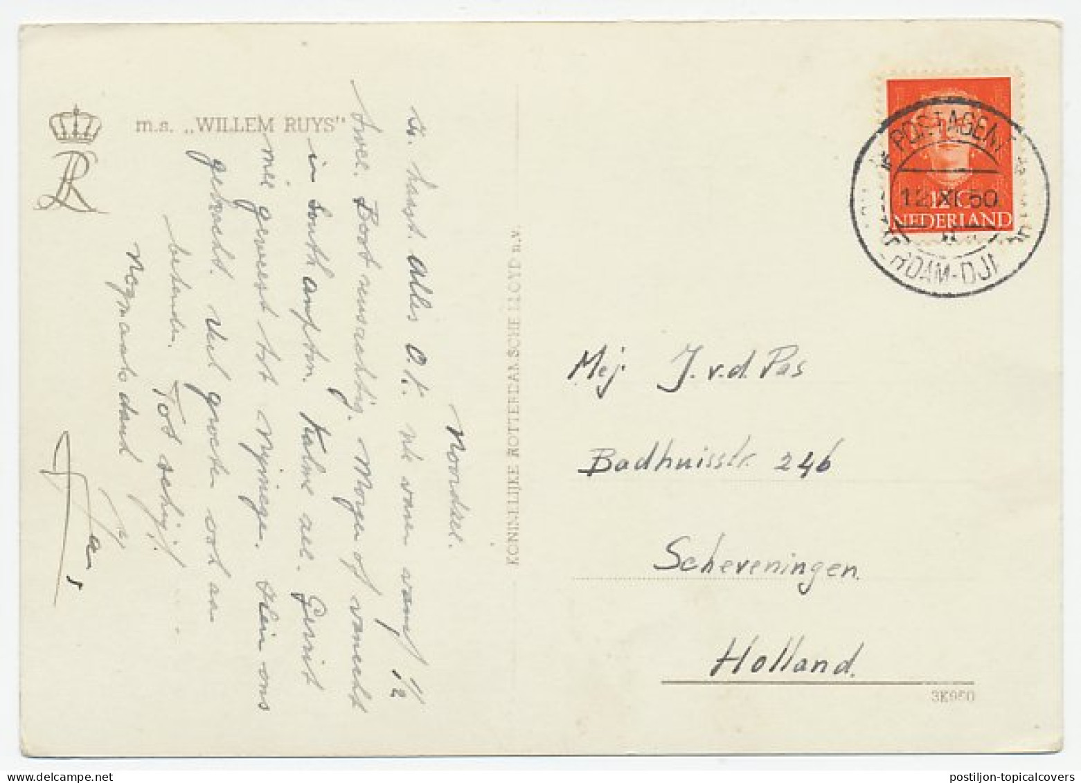 Postagent Rotterdam - Djakarta (8) 1950 : Naar Scheveningen - Sin Clasificación