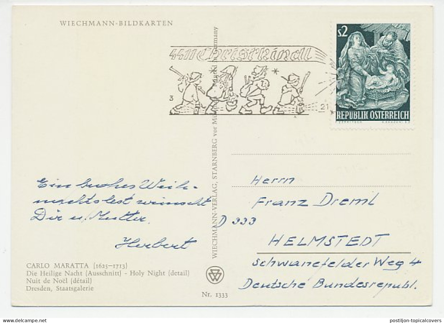 Card / Postmark Austria 1965 Christkindl - Christmas