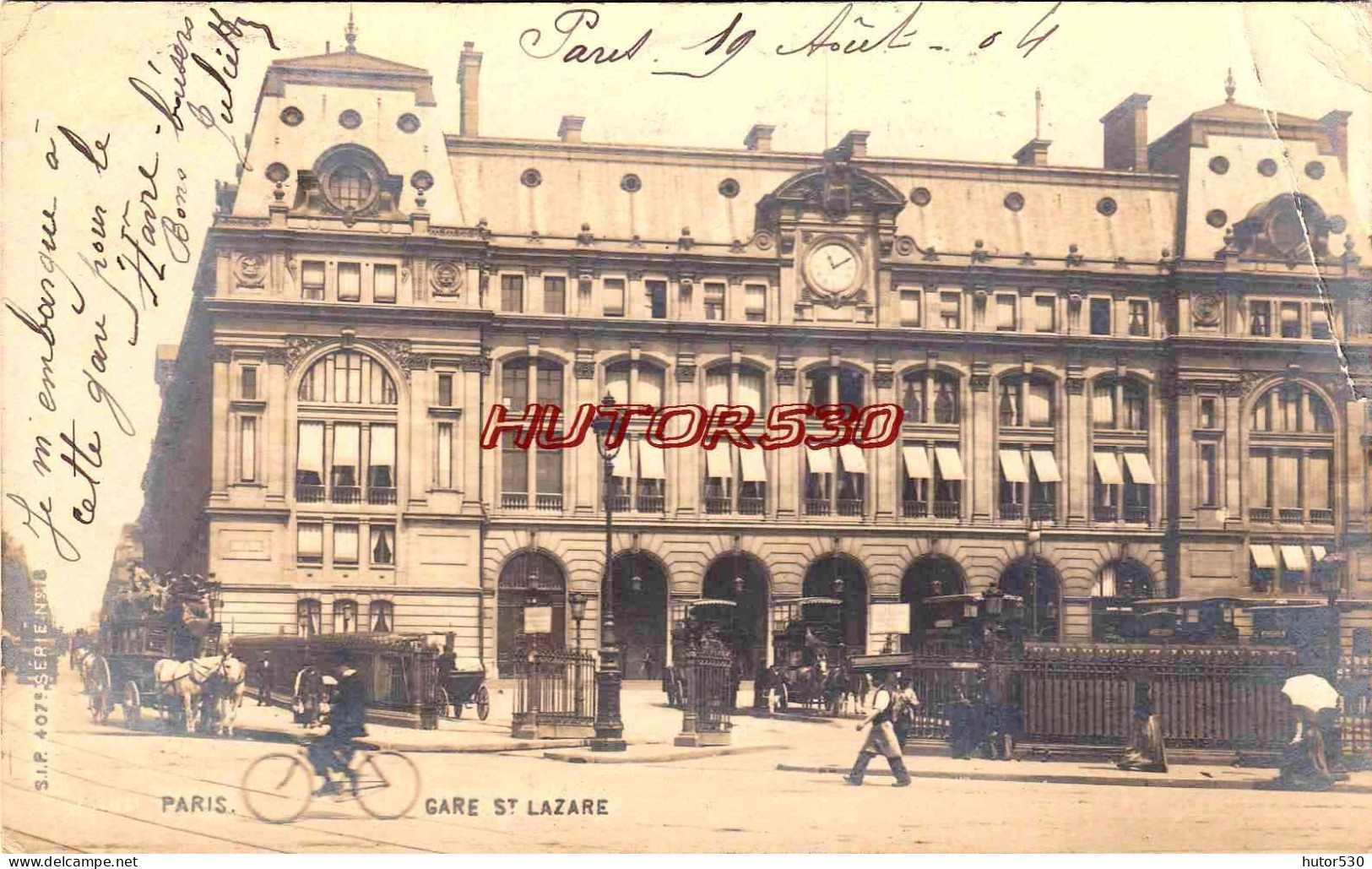 CARTE PHOTO PARIS - GARE SAINT LAZARE - Métro Parisien, Gares