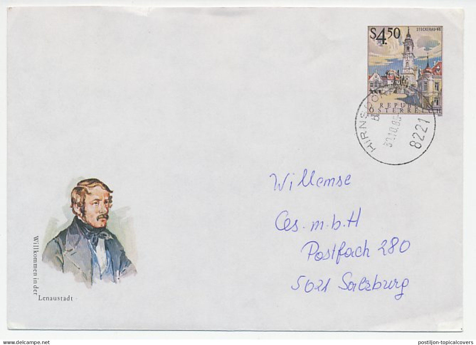 Postal Stationery Austria 1985 Nikolaus Lenau -Poet - Ecrivains