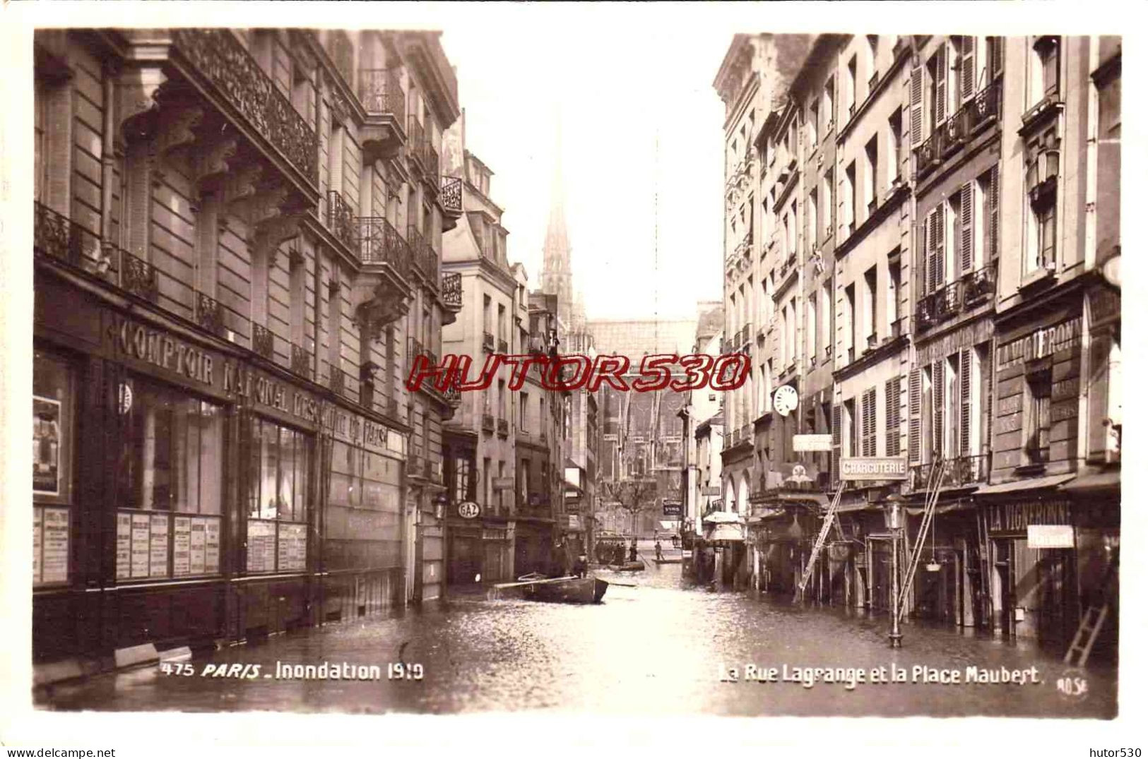 CPA PARIS - INONDATIONS DE 1910 - RUE LAGRANGE ET PLACE MAUBERT - Überschwemmung 1910