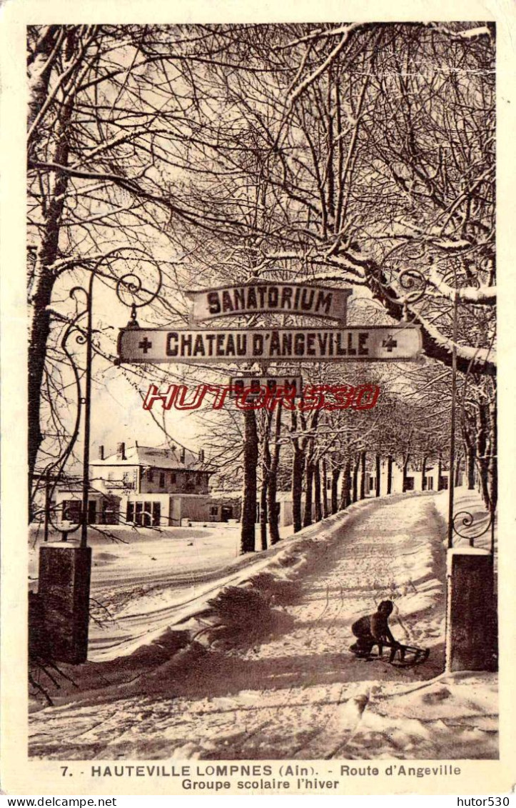 CPA HAUTEVILLE LOMPNES - AIN - SANATORIUM CHATEAU D'ANGEVILLE - Hauteville-Lompnes