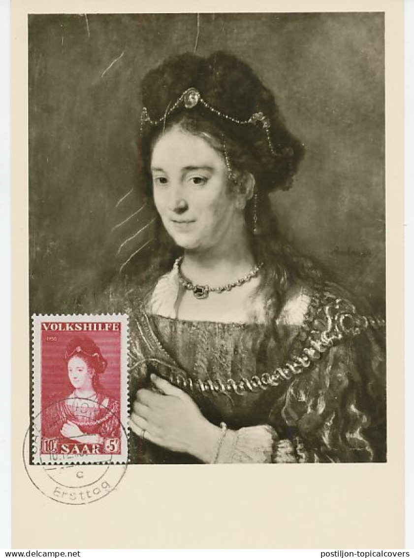 Maximum Card Saar / Germany 1956 Rembrandt - Saskia - Sonstige & Ohne Zuordnung