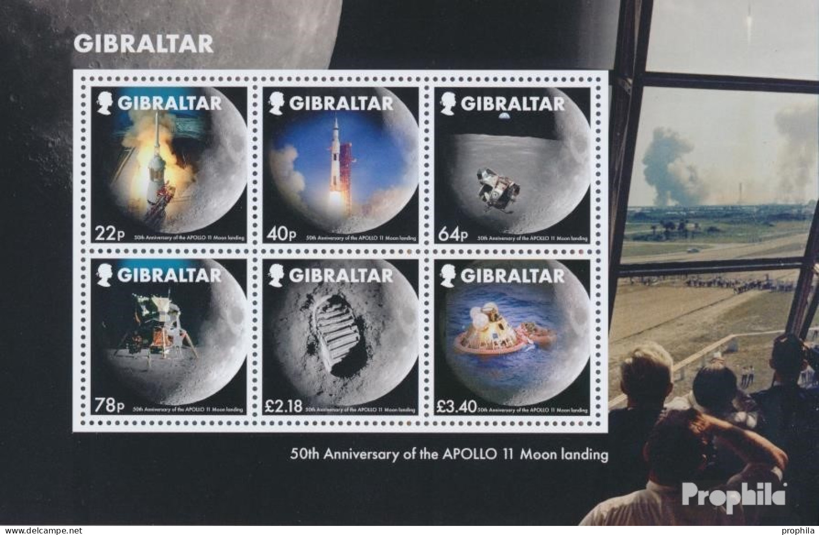 Gibraltar Block139 (kompl.Ausg.) Postfrisch 2019 Erste Bemannte Mondlandung - Gibraltar