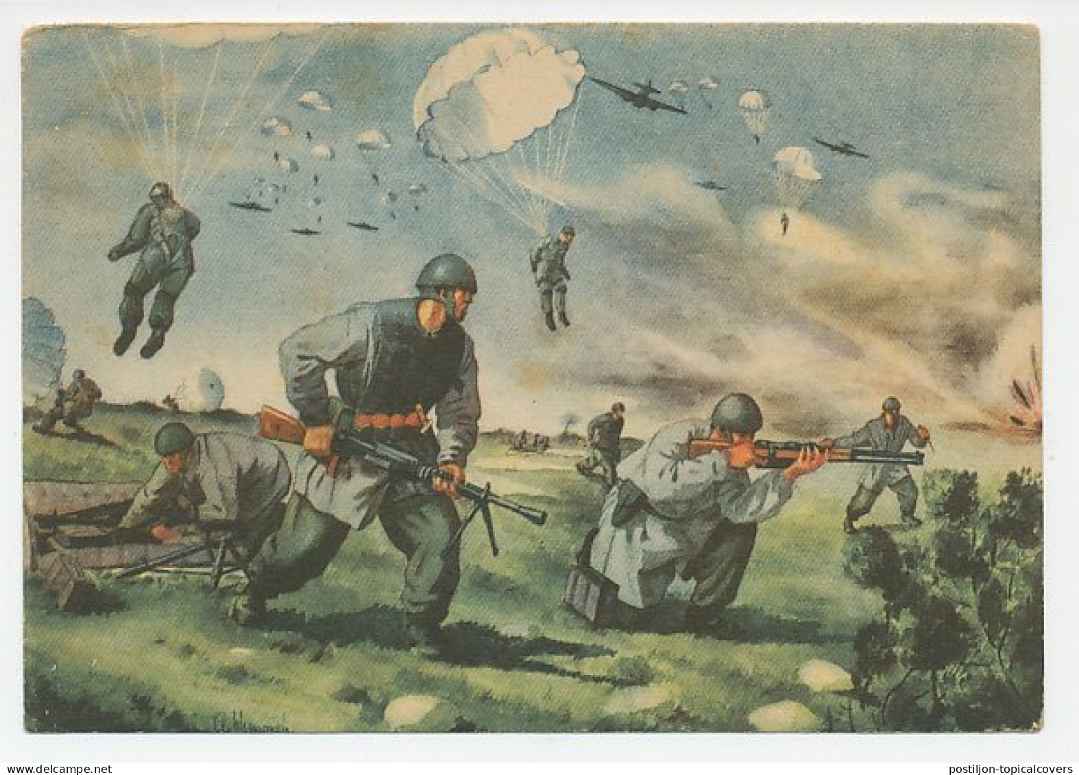 Military Service Card Italy 1943 Paratroopers - Parachutists - WWII - WW2