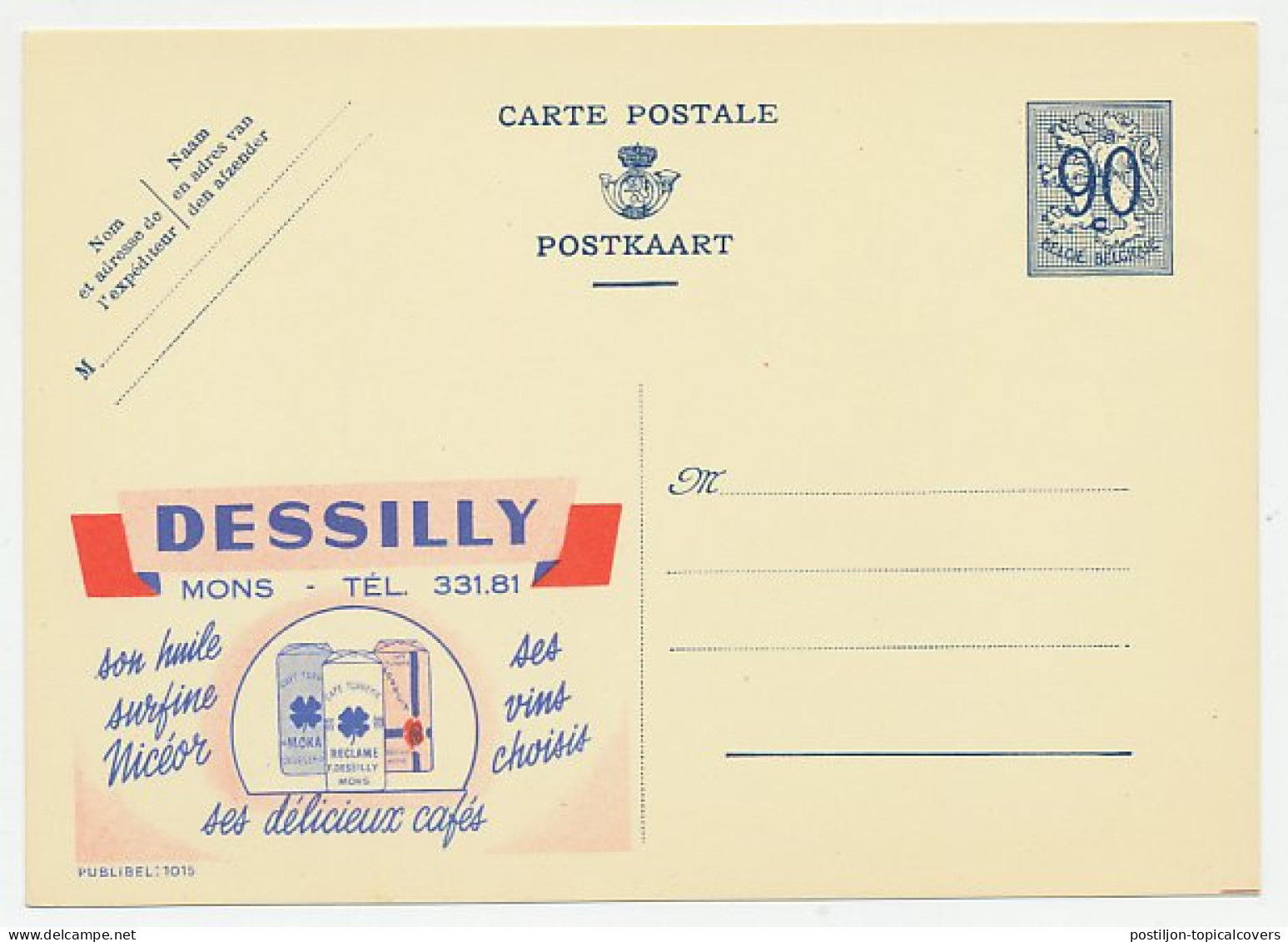 Publibel - Postal Stationery Belgium 1951 Coffee - Desilly - Other & Unclassified