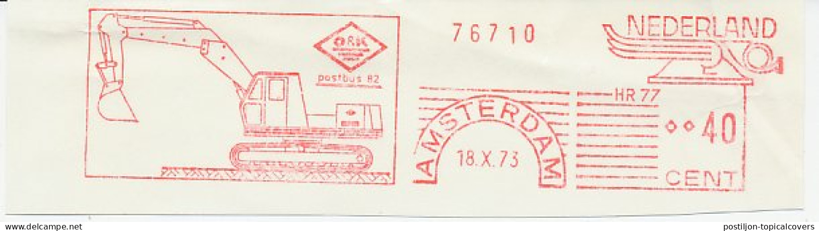 Meter Cut Netherlands 1973 Excavator - Other & Unclassified
