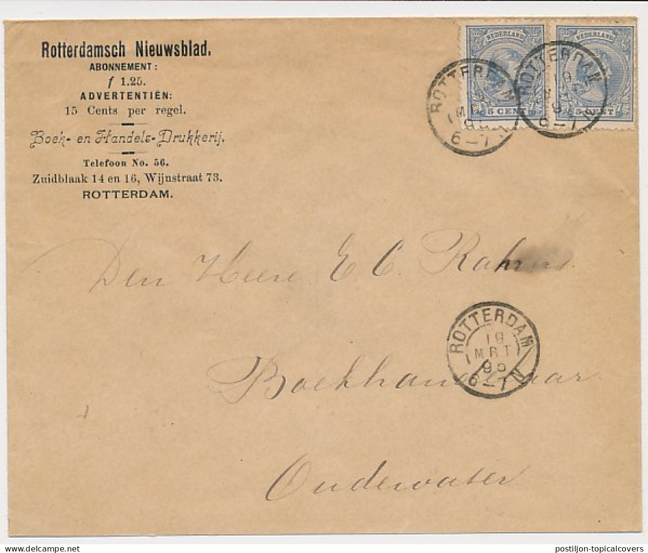 Firma Envelop Rotterdam 1895 - Rotterdamsch Nieuwsblad - Sin Clasificación