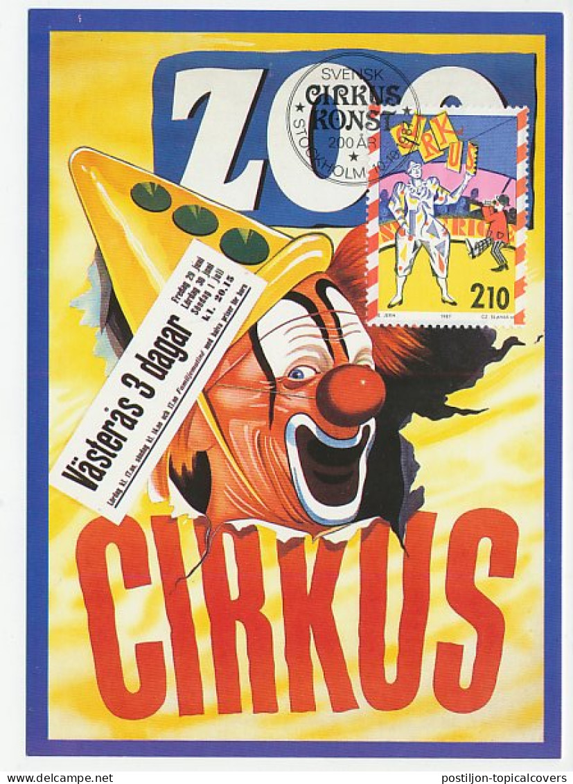 Maximum Card Sweden 1987 Clown - Cirque