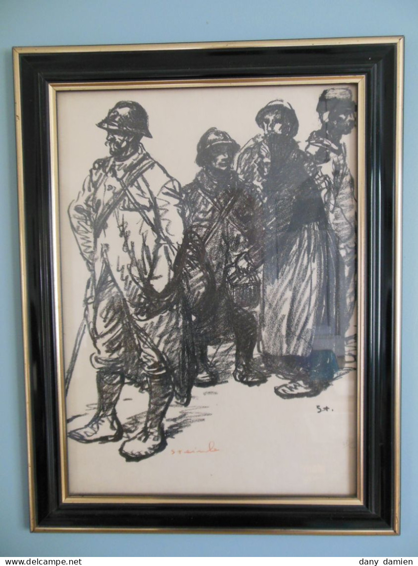 Lithographie Théophile-Alexandre Steinlen - " Les Soldats De La Grande Guerre " - Litografia