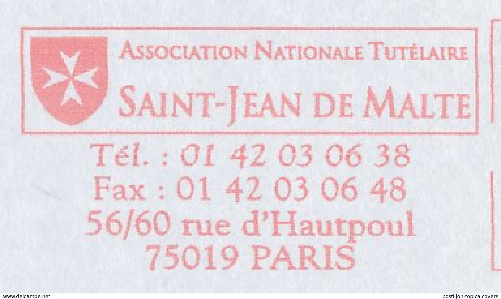 Meter Cover France 2003 Heraldry - St. Jean Of Malta - Autres & Non Classés