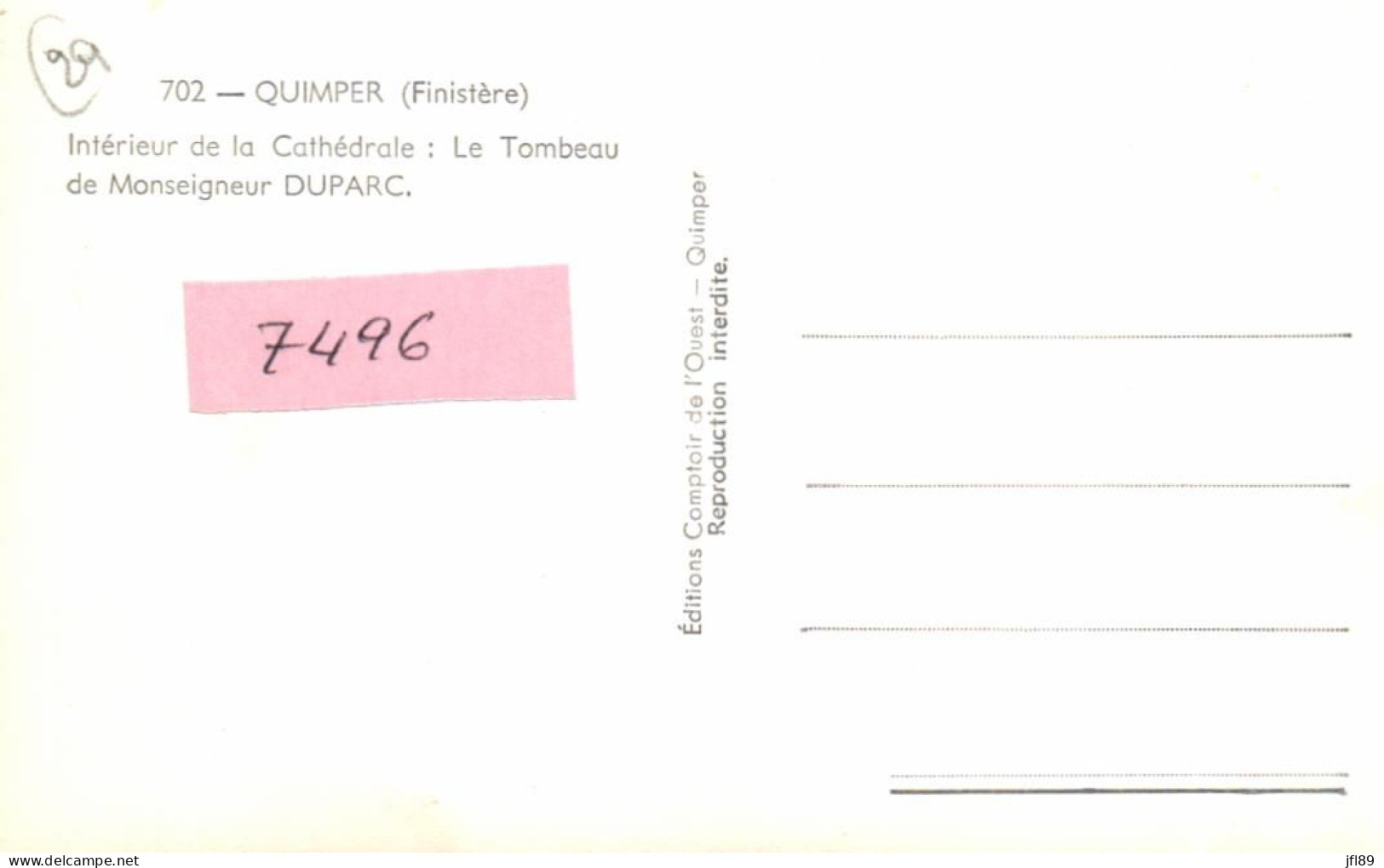 France > [29] Finistère > Quimper - La Cathédrale, Le Tombeau De Monseigneur Duparc - 7496 - Quimper
