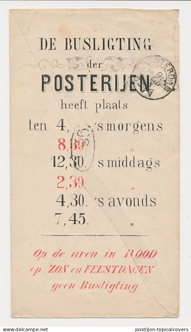 Env.G. 1 Part. Bedrukt Amsterdam 1883 Busligting - Hof Apotheek - Cartas & Documentos