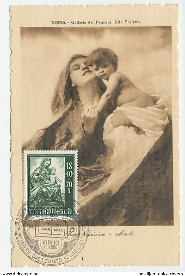 Maximum Card Austria 1963 Madonna And Child - Other & Unclassified