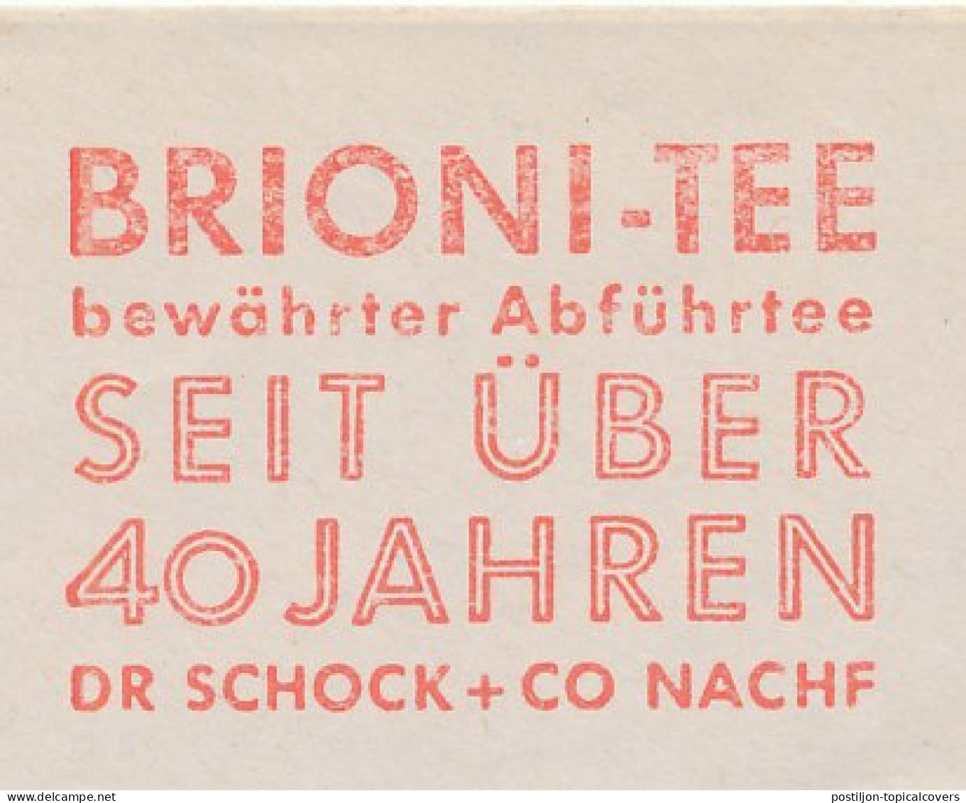 Meter Cover Germany 1964 Tea - Brioni - Otros & Sin Clasificación