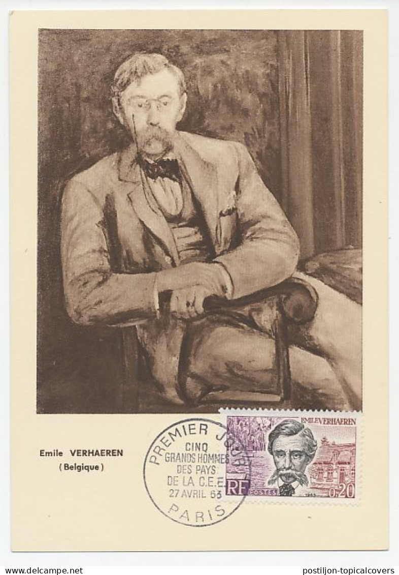 Maximum Card France 1963 Emile Verhaeren - Author - Ecrivains