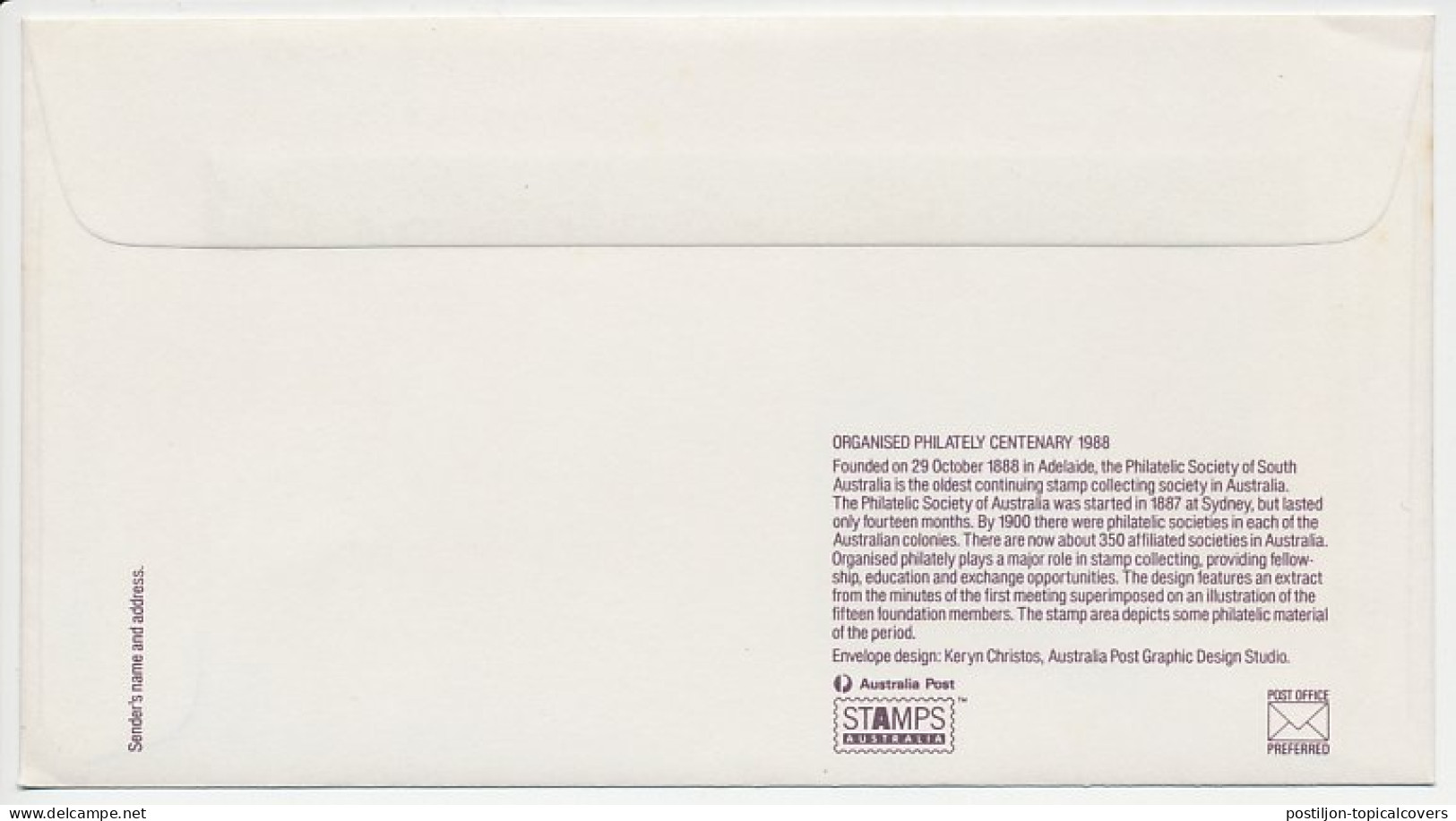 Postal Stationery Australia 1988 Organised Philately - Other & Unclassified