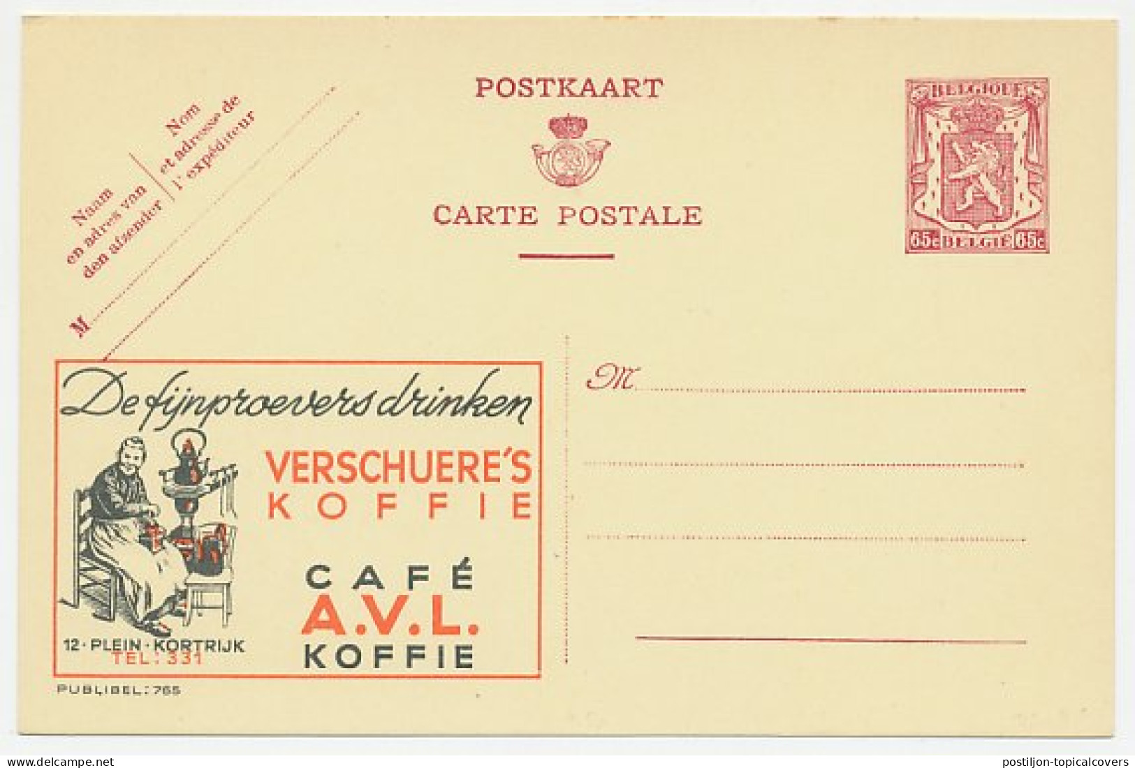 Publibel - Postal Stationery Belgium 1946 Coffee Mill -  - Other & Unclassified
