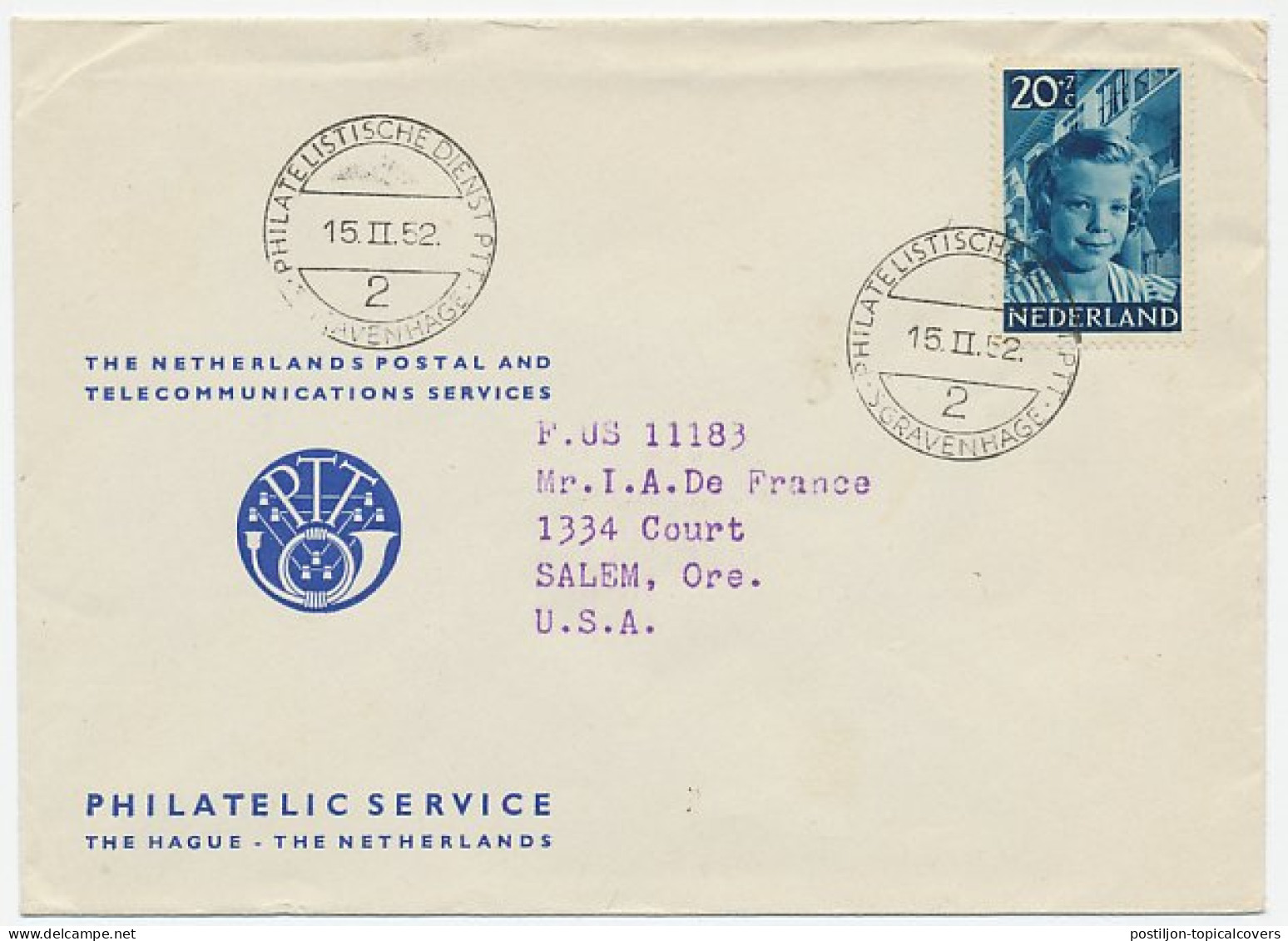 Em. Kind 1951 Den Haag - Salem USA - Non Classificati