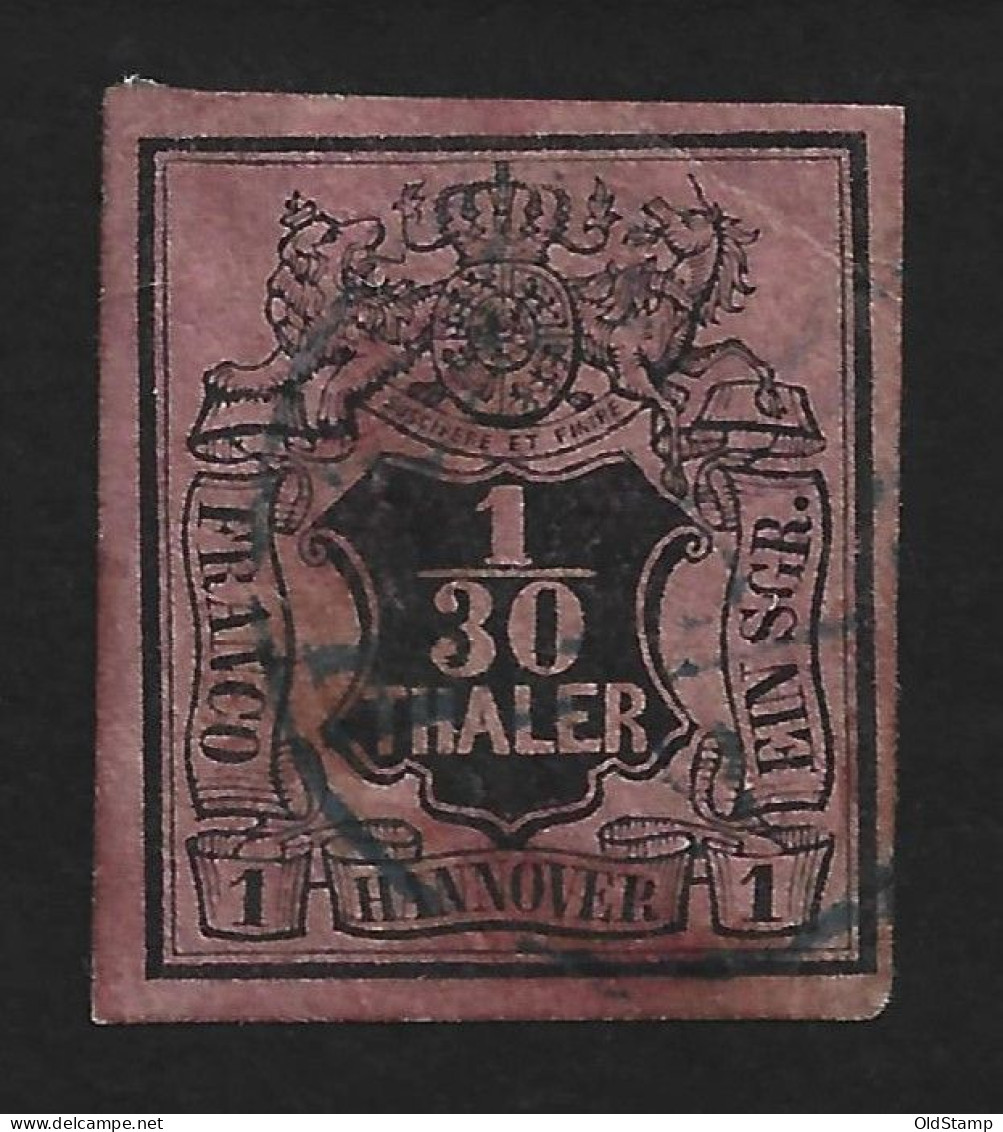 HANNOVER 1851 Mi.# 3 B 1/30Th / 1Sgr Gestempelt / Allemagne Alemania Altdeutschland Old Germany States - Hanovre
